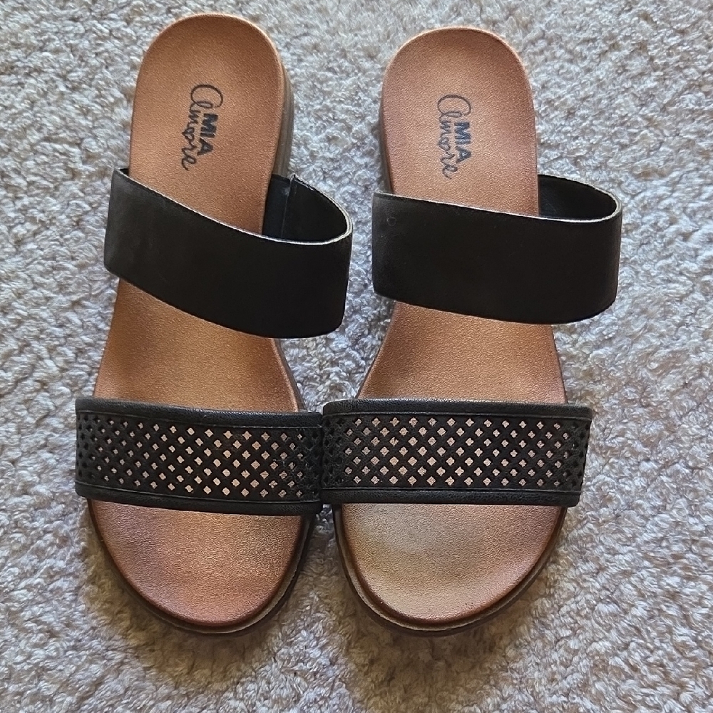 MIA Black and Brown Women's Sandals - Picture 2 of 5